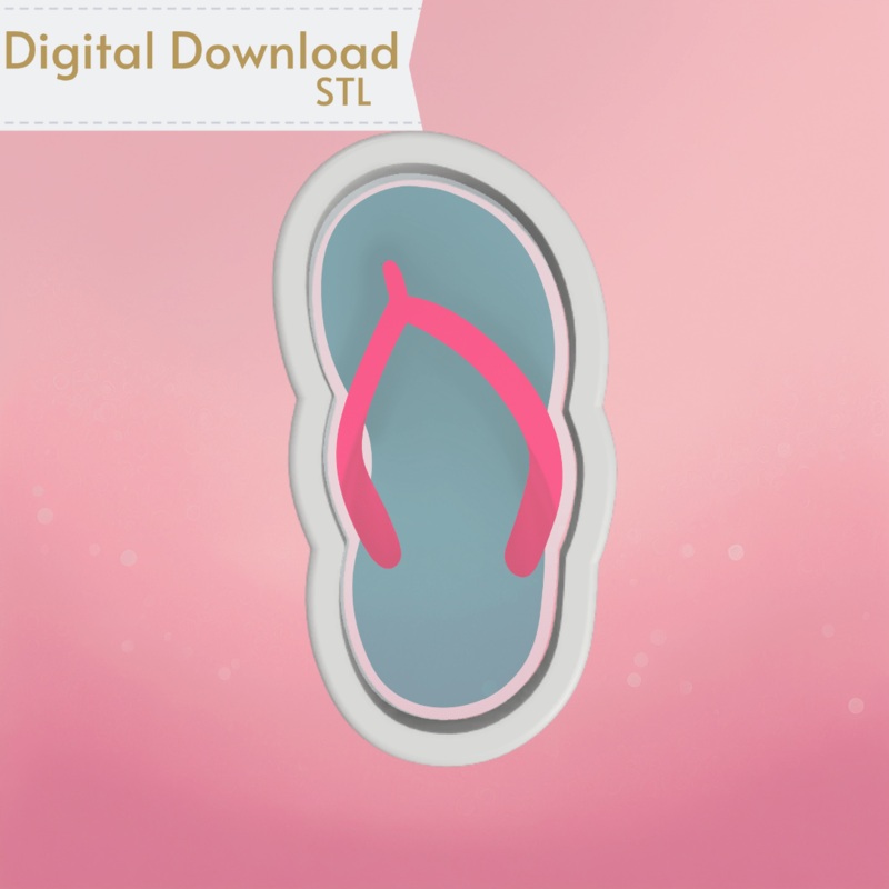 Single Flip Flop Cookie Cutter STL