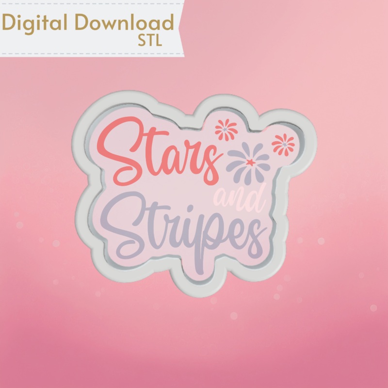 Stars and Stripes Plaque Cookie Cutter STL