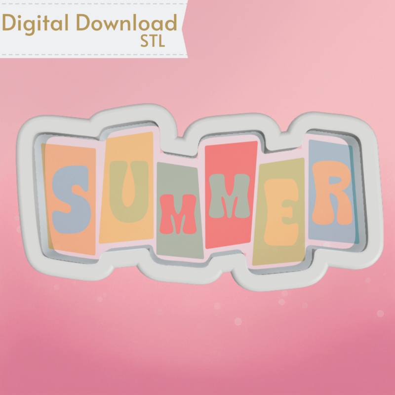 Summer Plaque Cookie Cutter STL