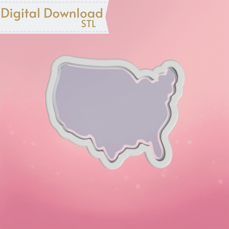 USA Map Cookie Cutter STL