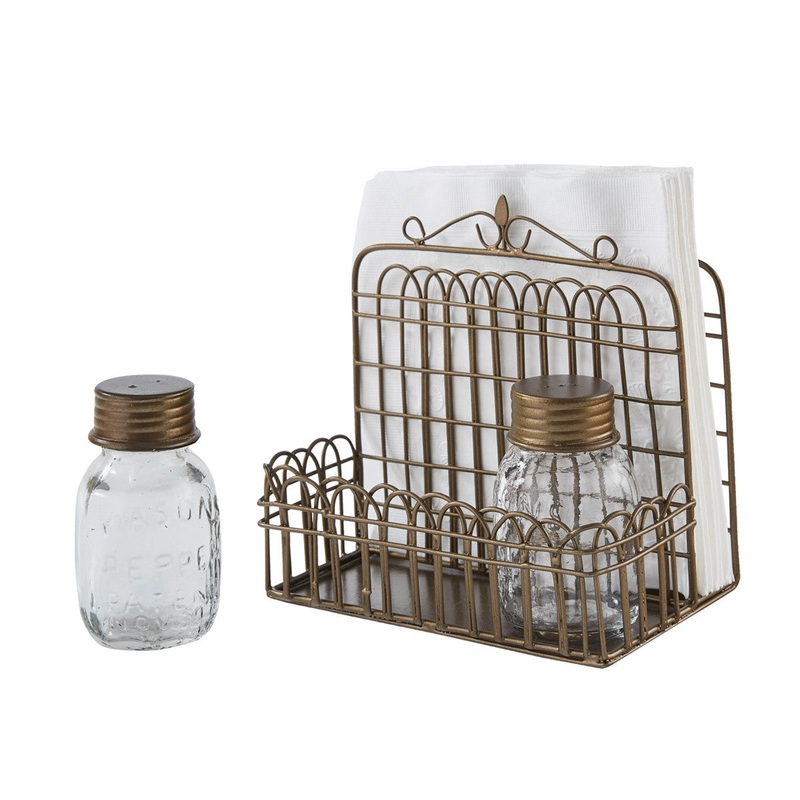 Garden Gate Napkin Salt and Pepper Caddy 23-728
