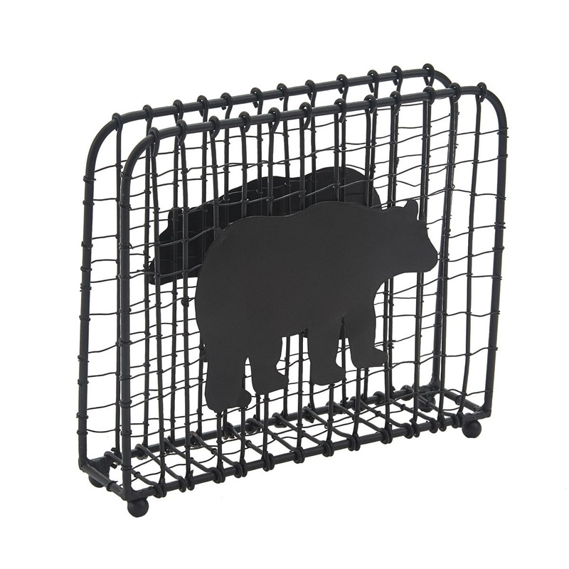 Black Bear Wire Lunch Napkin Holder 22-465
