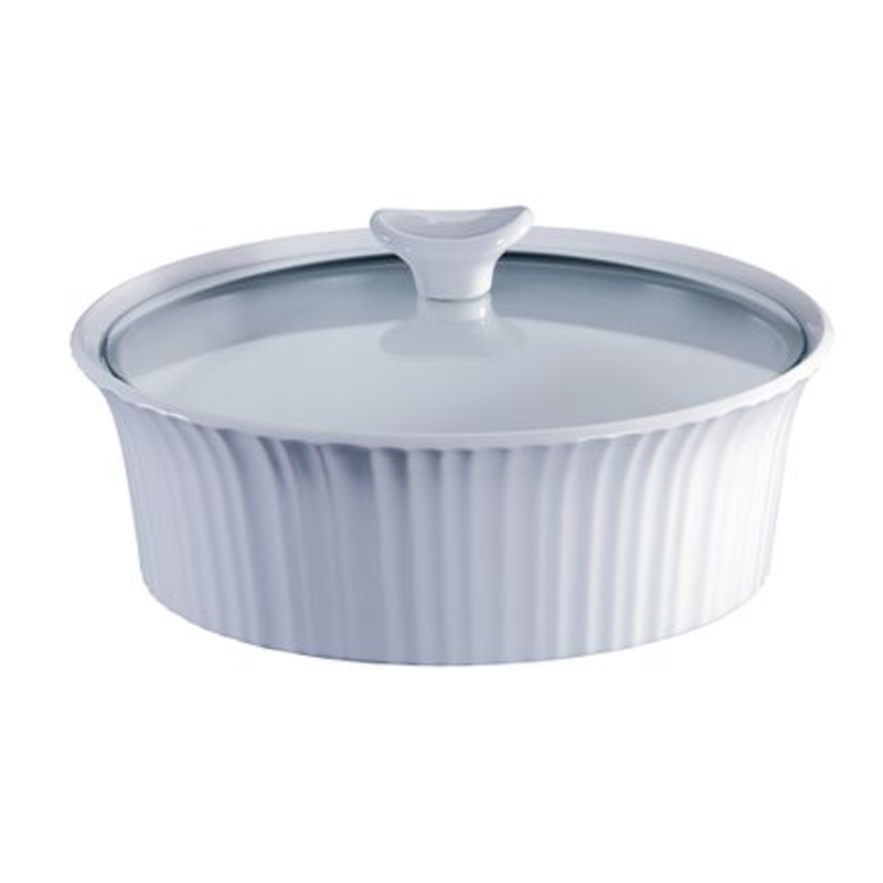 French White 2.5-Quart Round Baking Dish 1105930