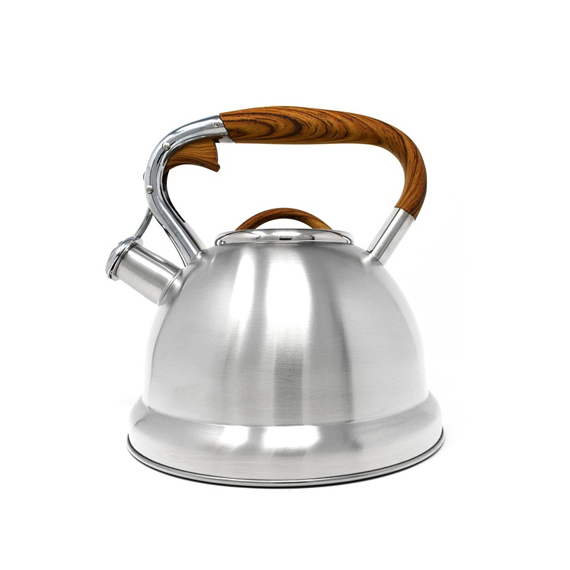 Stainless Steel and Wood Whistling Tea Kettle 5633
