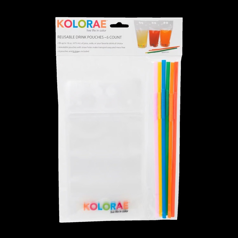 Clear Plastic Drink Pouch and Straws  KOL-1035
