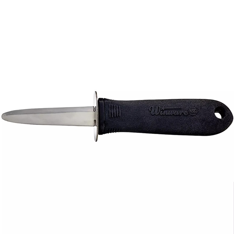 Winco 2 3/4" Blade Oyster/Clam Knife With Soft Grip Handle