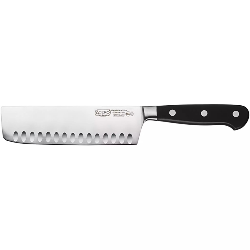 Winco Acero 7 Nakiri Knife, Hollow Ground