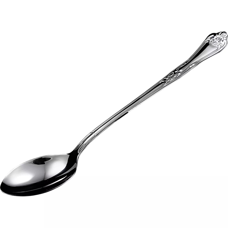 Winco Elegant Stainless Steel Solid Spoon - 13" Length
