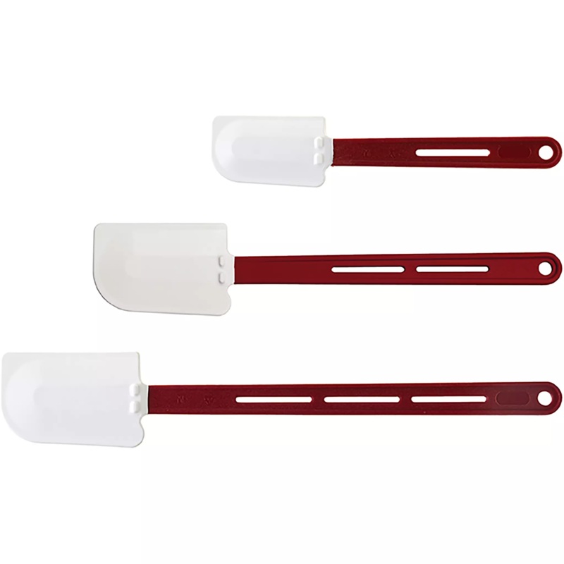 Winco Flat Blade Heat Resistant Silicone Spatula Scraper - Various Sizes