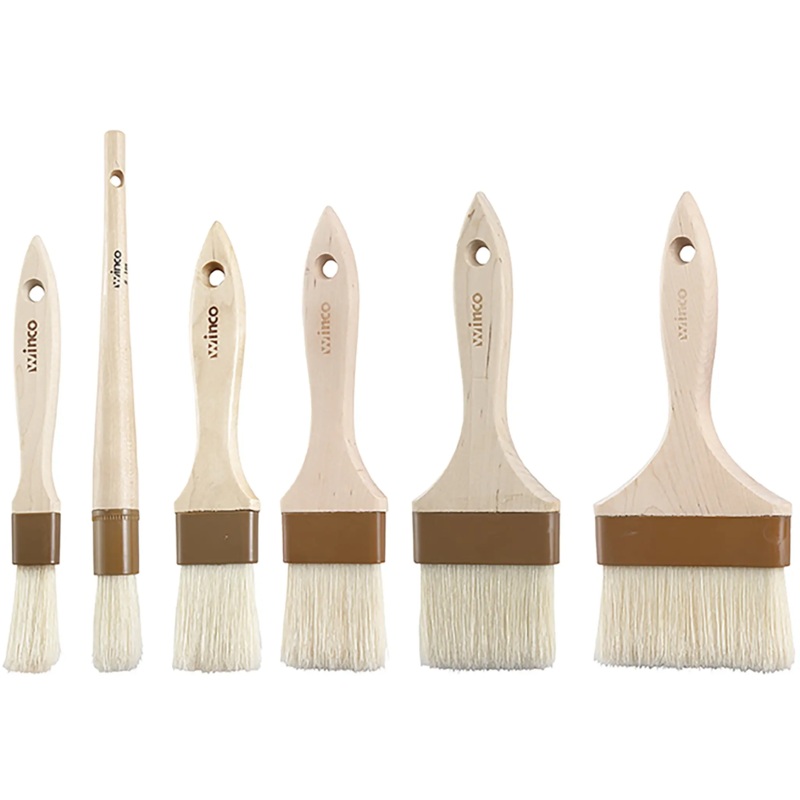 Winco Plastic Boar Bristle Pastry/Basting Brush - Various Sizes