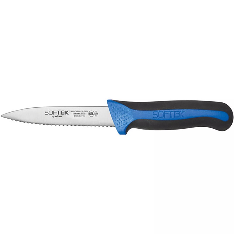 Winco Sof-Tek 3 1/2 Serrated Paring Knife, 2-Pieces/Pack