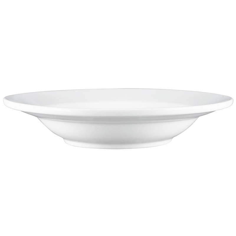Browne PALM 9" White Porcelain Soup Bowl (Pack of 12) - 9 Oz Capacity
