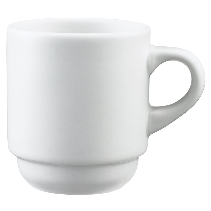 Browne PALM White Porcelain Stackable Cup (Pack of 12) - Various Sizes