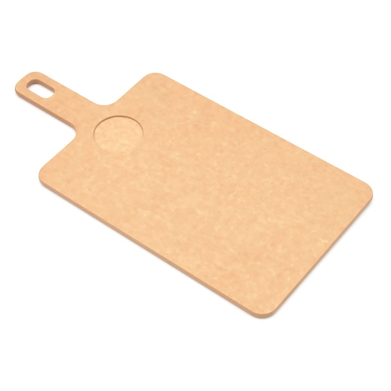 Epicurean 429-157501R Natural Rectangular Serving Paddle with Ramekin Pocket - 7.5" x 15"