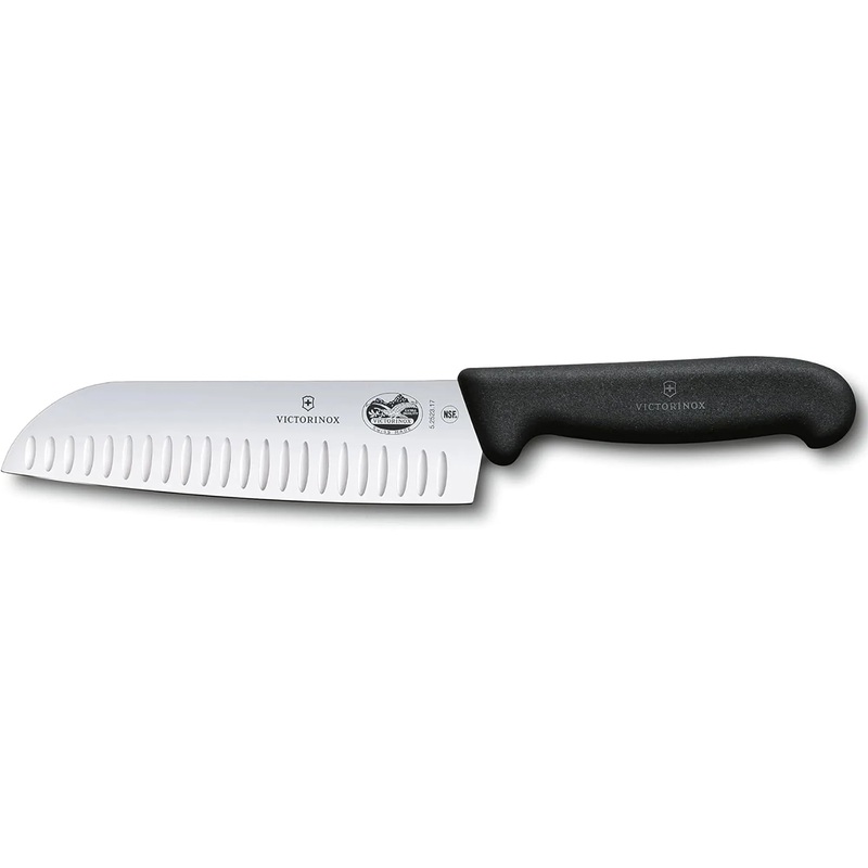 Victorinox 5.2523.17X2 Fibrox 7" Santoku Knife, Granton Edge