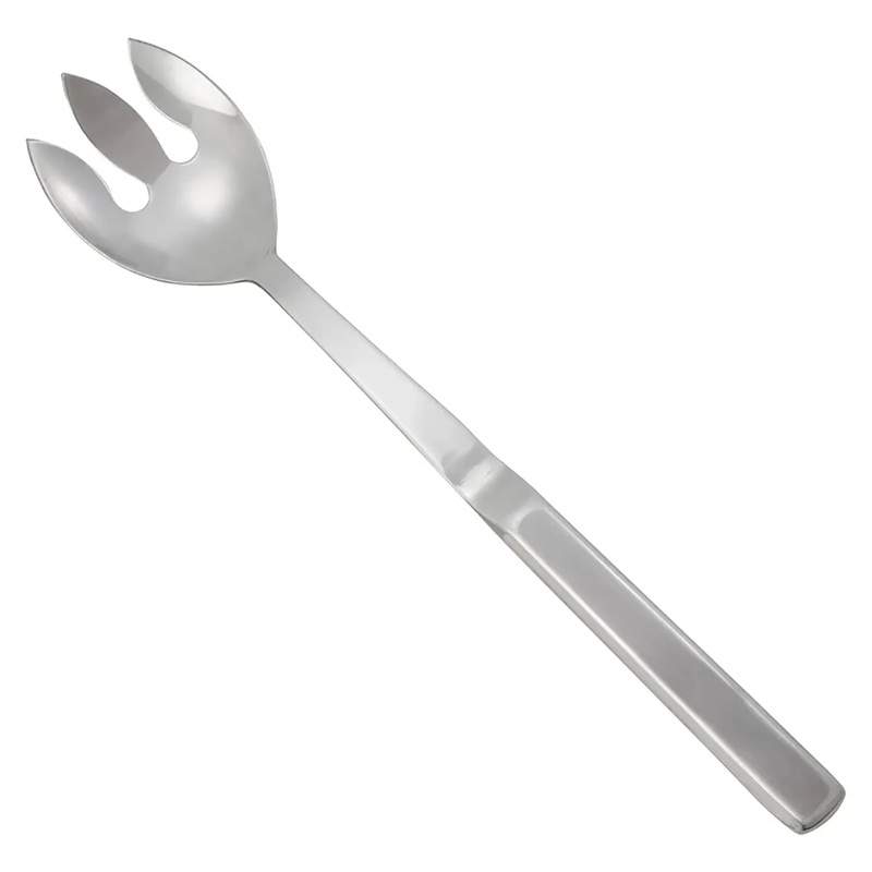 Winco 11.75" Stainless Steel Notched Spoon with Hollow Handle