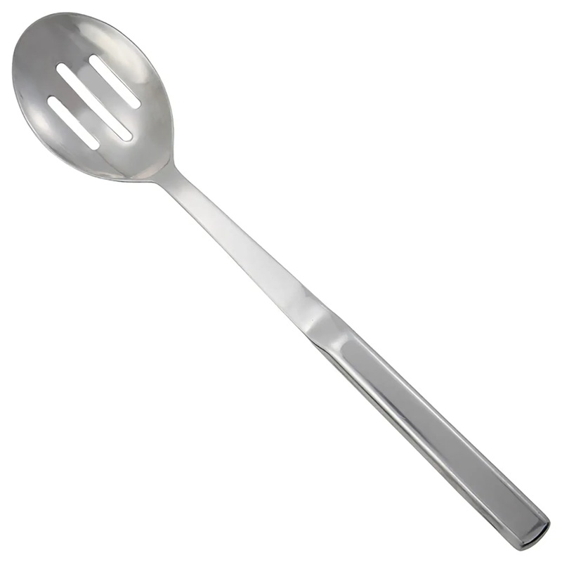 Winco 11.75" Stainless Steel Slotted Spoon with Hollow Handle