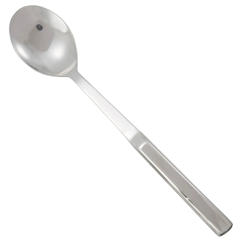 Winco 11.75" Stainless Steel Solid Spoon with Hollow Handle