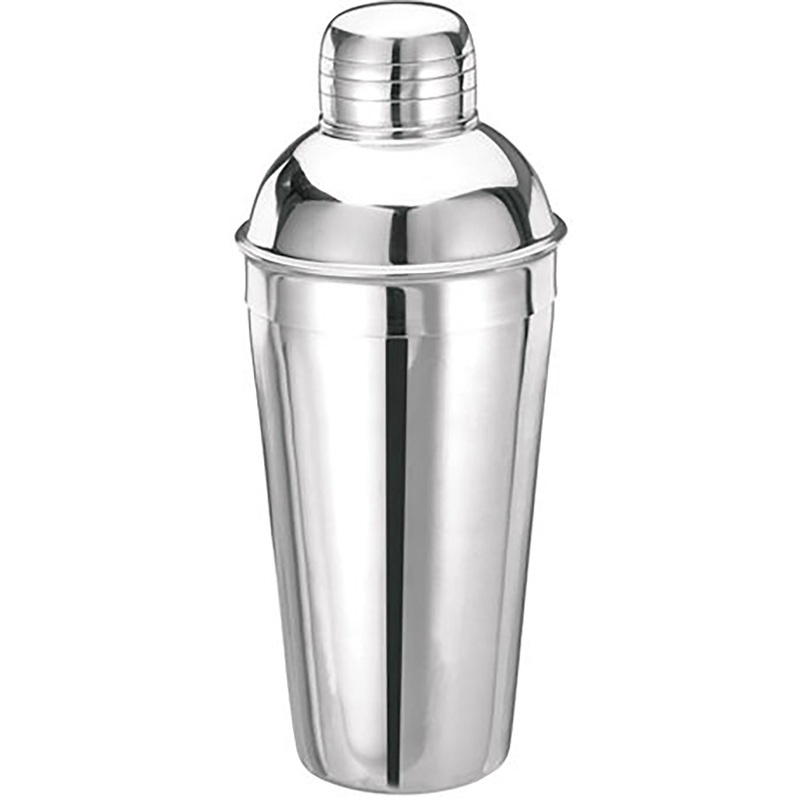 Winco 16 Oz Stainless Steel Deluxe Bar Shaker - 3 Piece Set