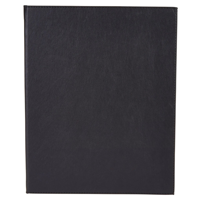 Winco Black Two-View Menu Cover - 8.5" x 11"