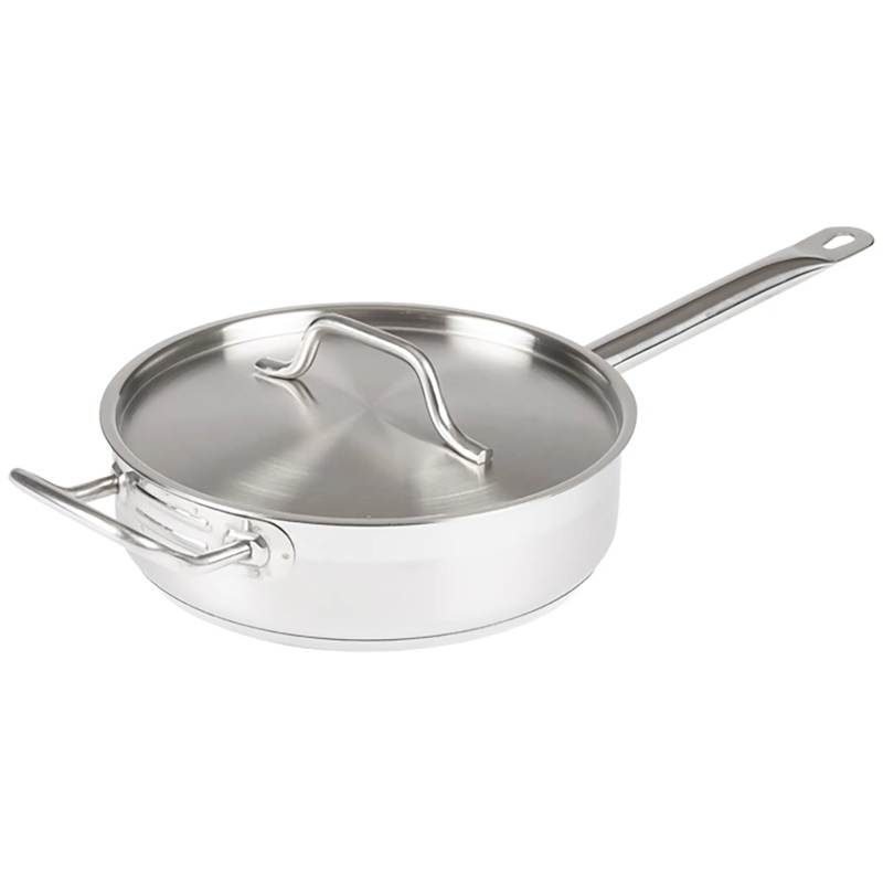 Winco Stainless Steel Saut Pan With Cover - Various Sizes