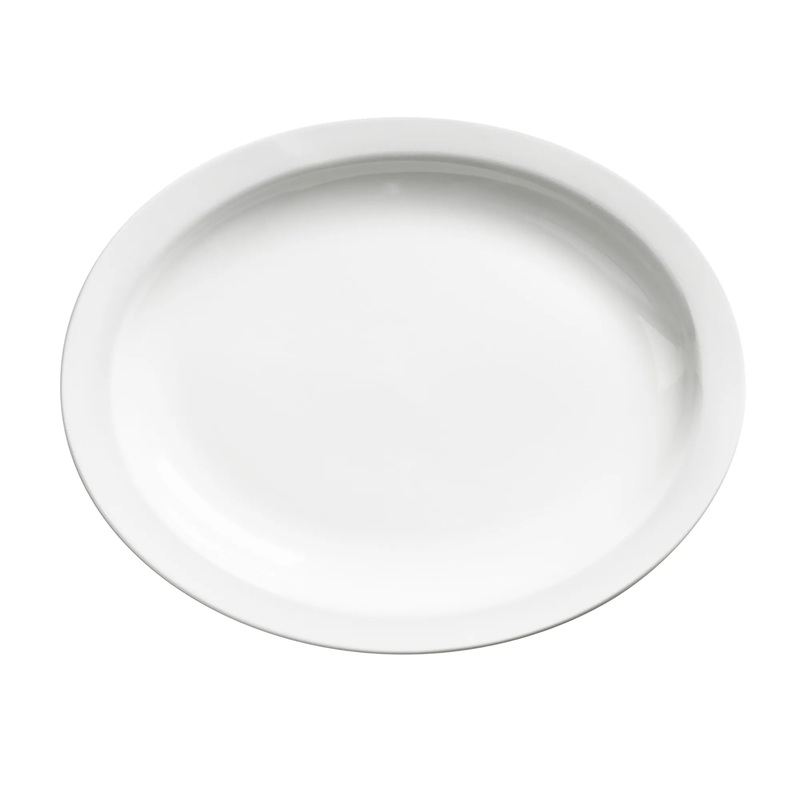 Browne PALM White Porcelain Oval Plate (Pack of 12) - Various Sizes