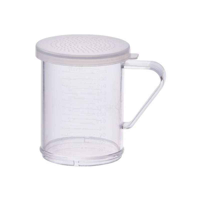 Winco 10 Oz Dredge With Clear Snap-On Lid - Various Sizes