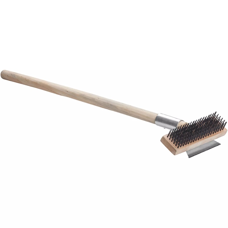 Winco 27" Pizza Oven Scraper With Wooden Handle
