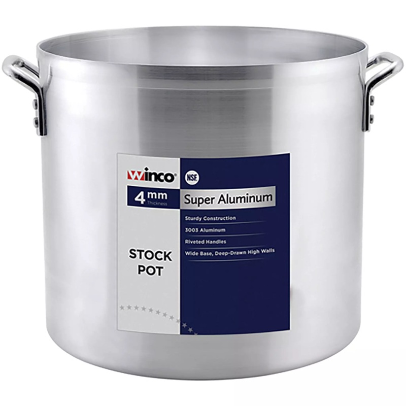Winco AXS-Series Super Aluminum 4 mm Stock Pot - Various Sizes