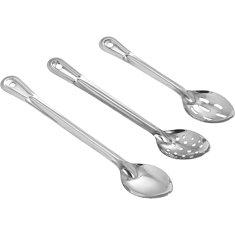 Winco Heavy-Duty Stainless Steel Basting Spoon - Various Sizes