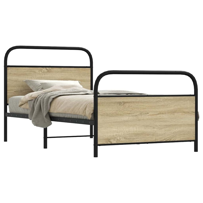 Cadre de lit sans matelas 90x200cm chne sonoma bois ingnierie