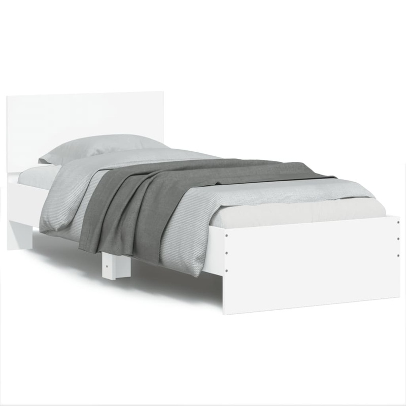 Cadre de lit sans matelas avec lumires LED blanc 75x190 cm