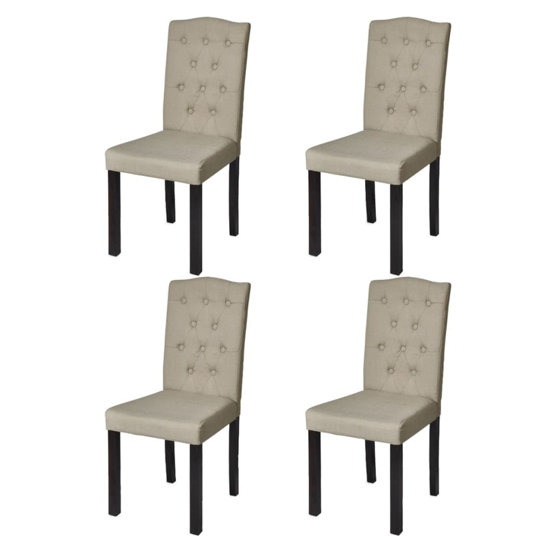 Chaises  manger lot de 4 poil de chameau tissu