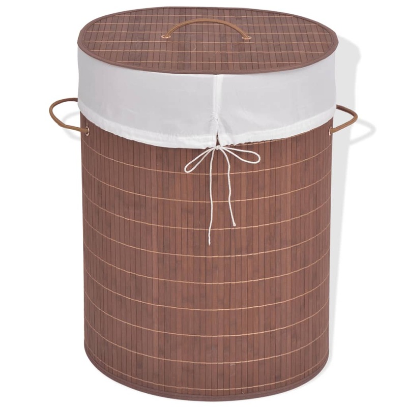 Panier  linge ovale Bambou Marron