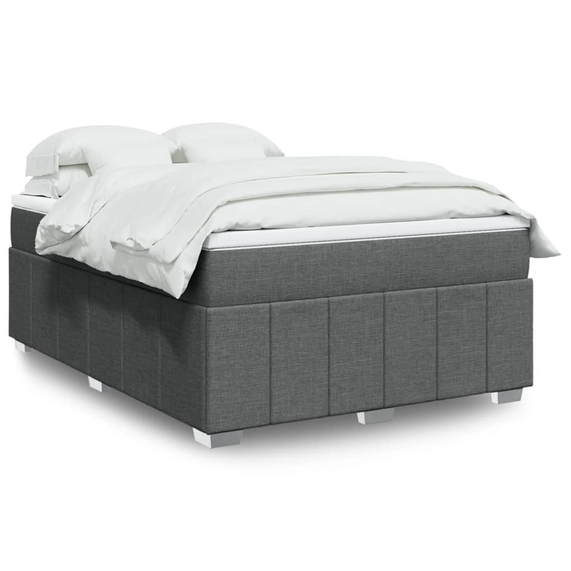 Sommier  lattes de lit avec matelas Gris fonc 140x200cm Tissu