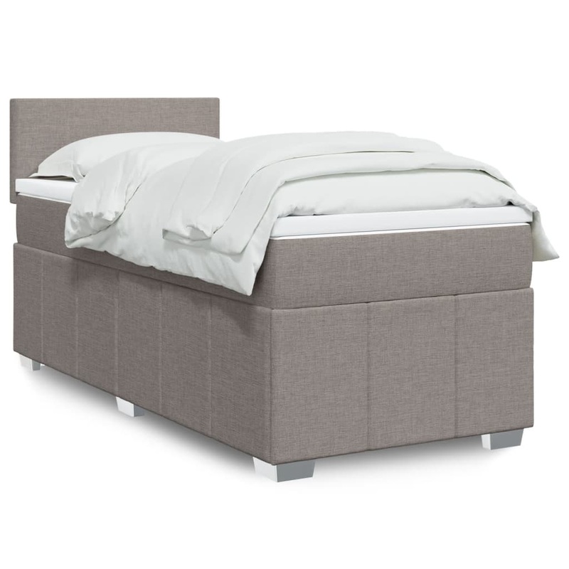 Sommier  lattes de lit avec matelas Taupe 90x200 cm Tissu