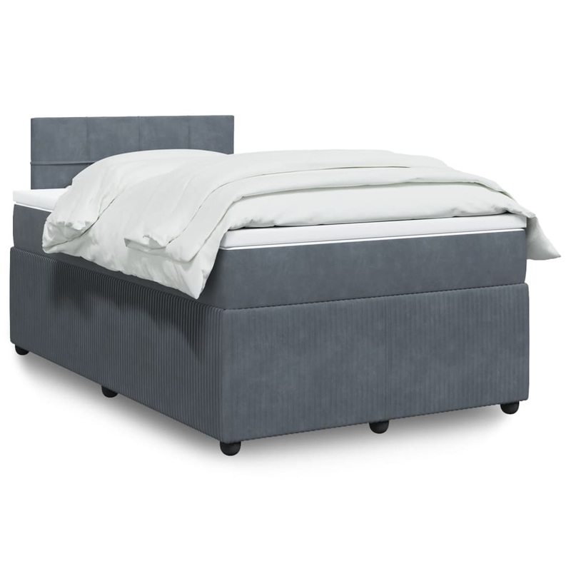 Sommier  lattes de lit et matelas gris fonc 120x190cm velours
