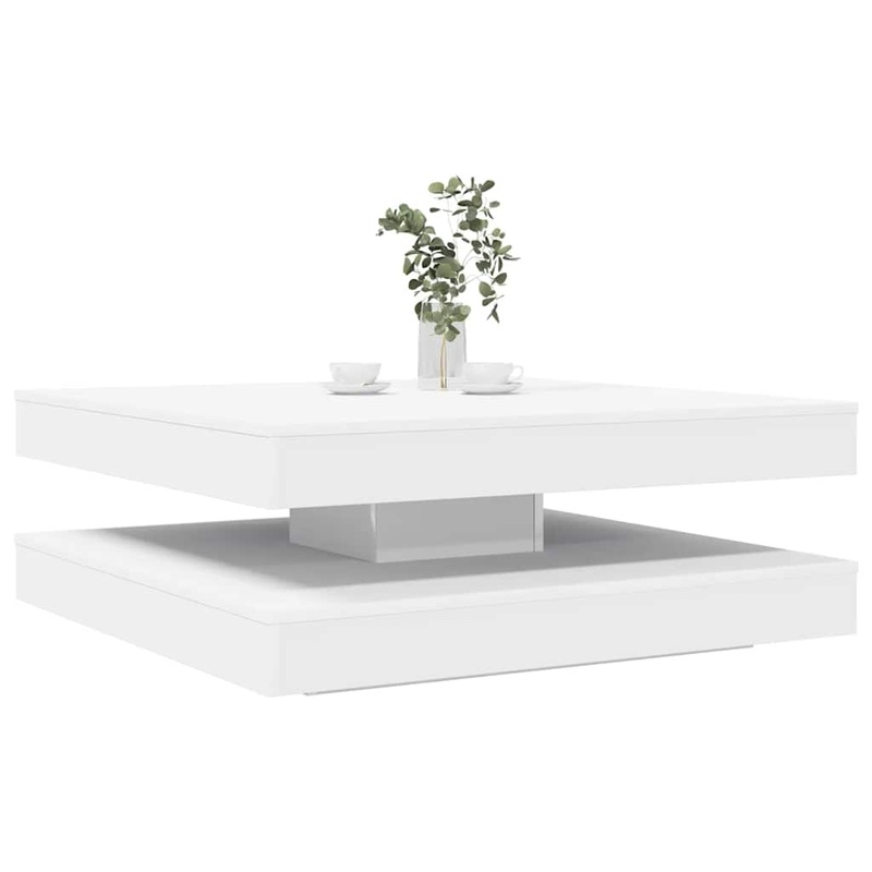 Table basse rotative  360 degrs blanc 90x90x34,5 cm