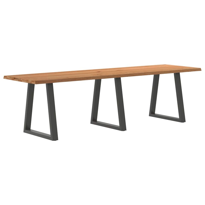 Table  manger avec bord naturel 280x80x74 cm bois massif chne
