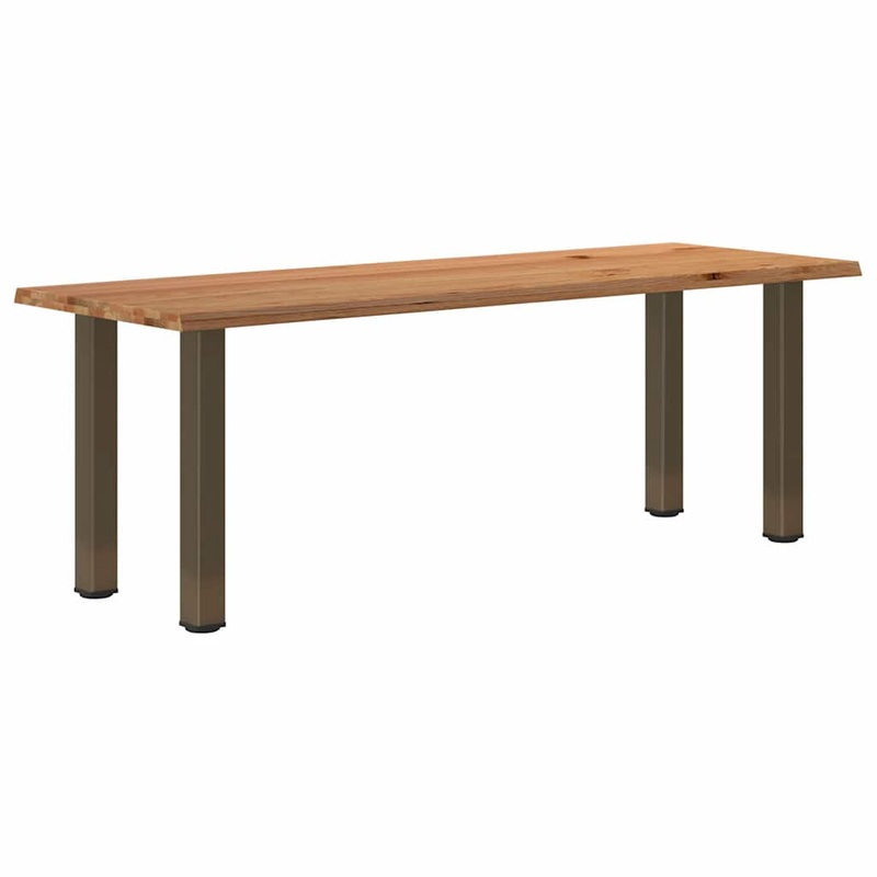 Table  manger et bord naturel bois massif chne rectangulaire